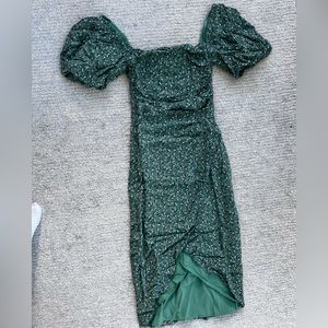 ASTR the Label Square Neck Bubble Sleeve Dress